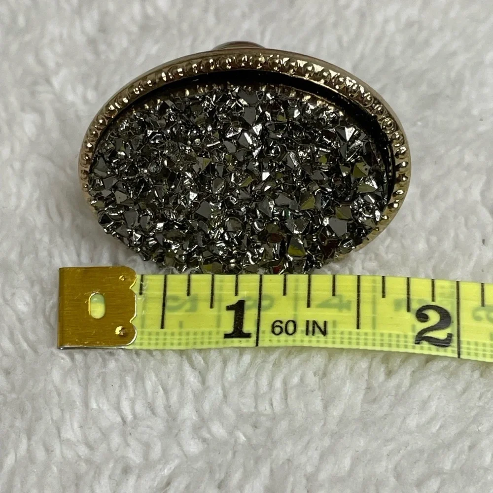 Druzy type fashion stretch ring